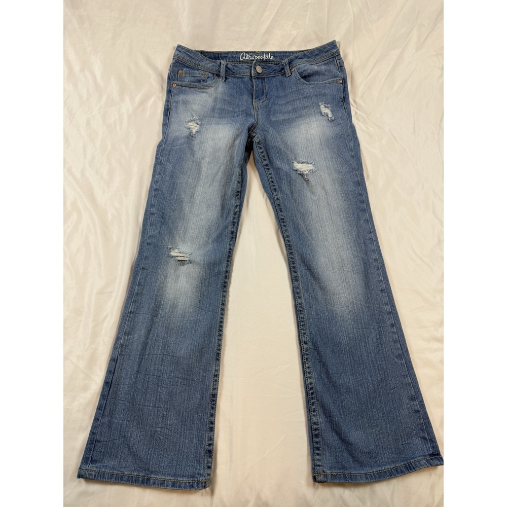 Aeropostale Chelsea Bootcut Jeans Women's 10 Short 30x27 Distressed Y2K